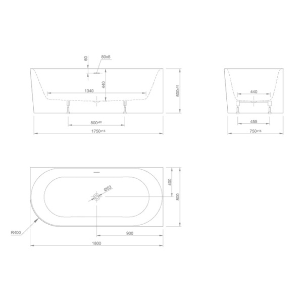 KNIEF Слив перелив с системой Click-Clack, с гибким шлангом и горизонтальным отводом, цвет хром (смонтирован на ванне) 