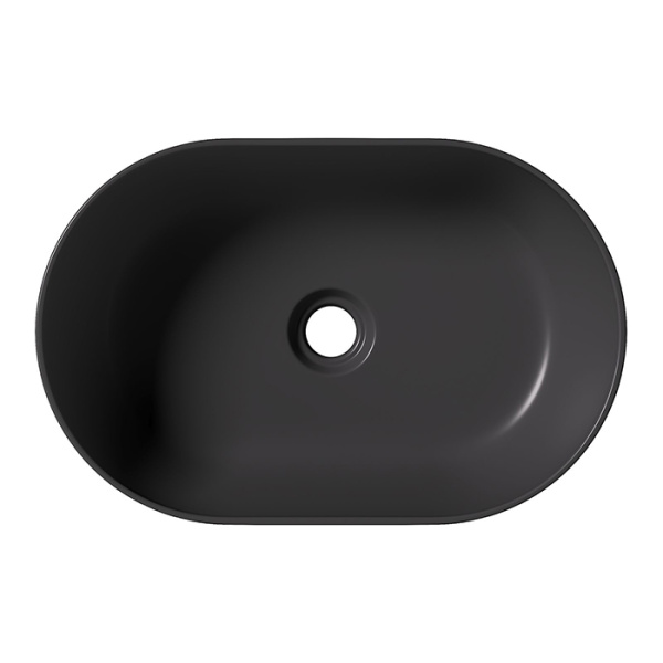 Alice Unica Раковина 55x35хВ17, накладная, без отверстия под смеситель, чёрный матовый 