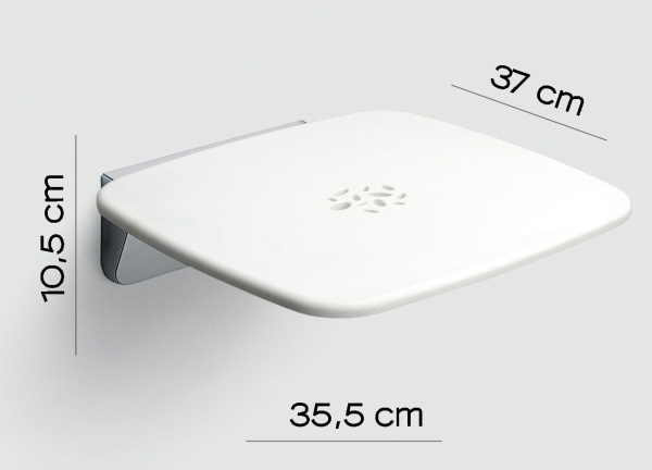 Gedy, откидное сиденье, цвет хром - белый пластик 