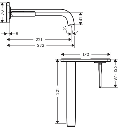 AX Citterio E Смеситель для раковины , цвет шлифованный никель 