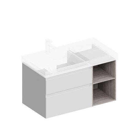 Kerama Marazzi Тумба CUBO левая подвесная с ящиками 90, белая матовая 