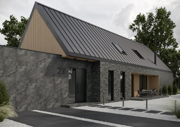 Плитка фасадная Ceramika Paradyz Ardis Dark Elewacja Struktura Mat 40x6,6 (0,79) 