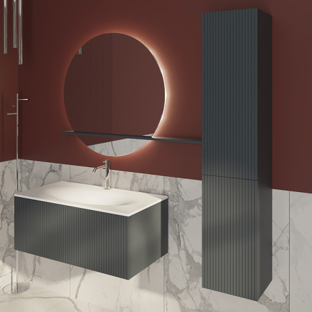 TW Shape комплект мебели, база с раковиной Kerasan 547001*1, 102х52см, с 1-м выдвиж. ящиком с механизмом push to open, цвет: серый матовый RAL7016 