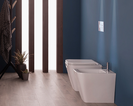 GLOBO Stone Унитаз напольный безободковый  52*36см, с системой скрытого крепежа, слив универсальный, цвет белый 