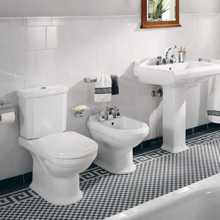 Villeroy&Boch Hommage Сиденье с крышкой для унитаза, с SoftClose, цвет: белый / петли: нержавеющая сталь 