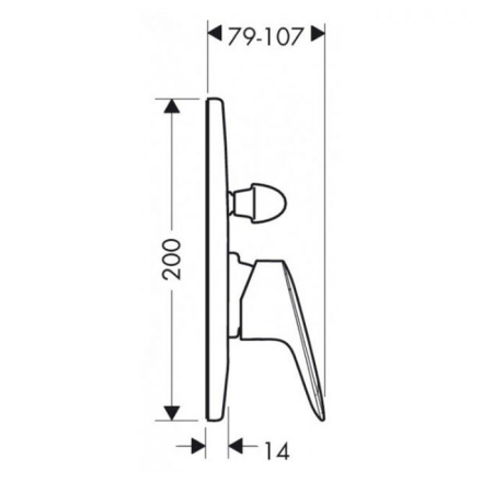 HG Logis Встраиваемый смеситель для ванны с переключателем (внешняя часть), цвет: хром 