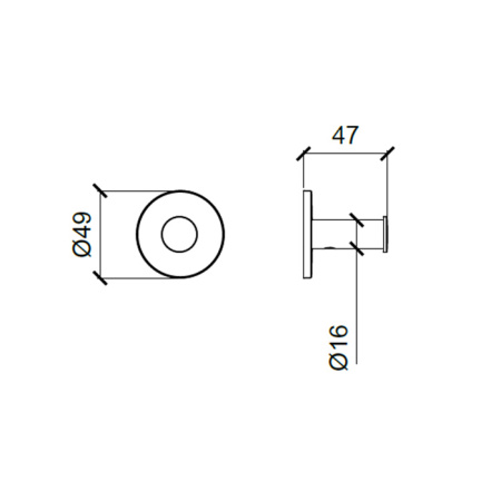 ALMAR Крючок 49x47 мм, цвет латунь брашированная PVD 