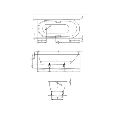 BETTE Comodo Ванна 180х80х45 с шумоизоляцией, с покрытиями BetteАнтислип Sense , белая 