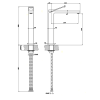 Gessi Rettangolo K Смеситель для раковины на 1 отверстие, излив 213мм, цвет: хром 