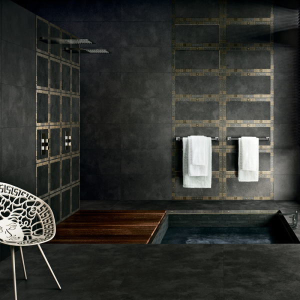 Вставка керамическая 261155 GREEK TOZZETTO Antracite/Oro 4x4 см 