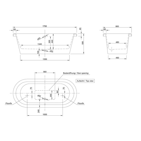 KNIEF kit B Слив перелив с системой Click-Clack,  цвет хром (смонтирован на ванне) 