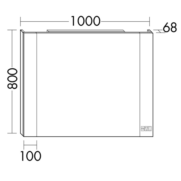 BURGBAD RL40 Зеркало 1000х068х800 мм.,подсветка, Smart-Home-System, 2 розетки 