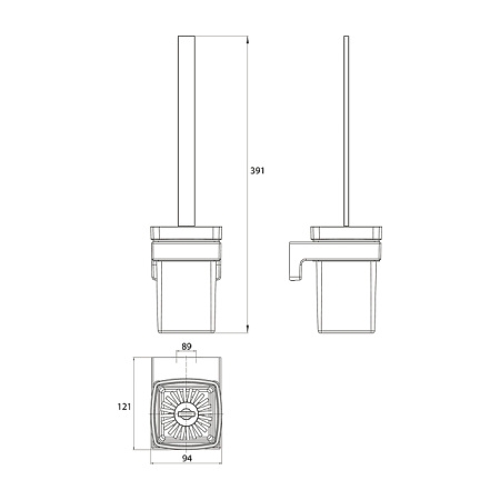 Emco Cue Ершик подвесной, матовое стекло/ хром 