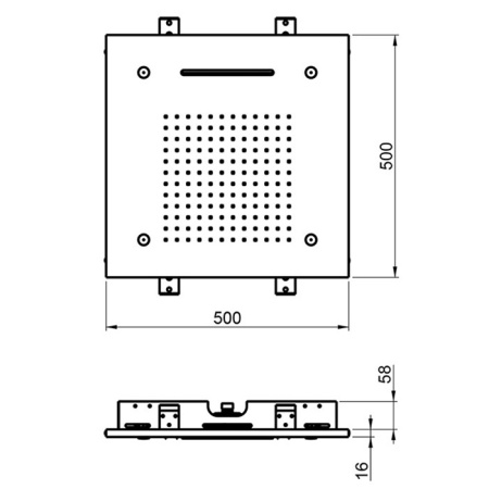 ALMAR Встраиваемый верхний душ 48,9х48,9 см, 3 типа струи, цвет черный металл брашированный PVD 