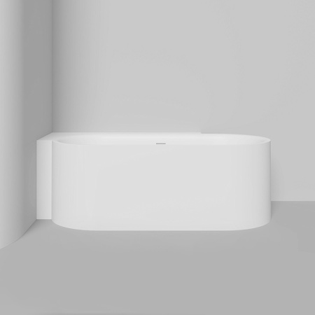 Salini Perla CL Ванна S-Stone 180x90x60см в левый угол, интегрированный слив-перелив, донный клапан, сифон, ножки , цвет белый матовый 