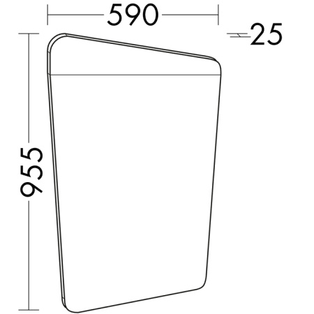 BurgBad Badu Зеркало 590х955х25 мм с lED подсветкой, каркас аллюминий, цвет K0545 корица 