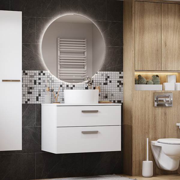 Roca LUNA Зеркало круглое 800х20х800 мм, с LED-подсветкой по периметру, с сенсорным выключателем с диммером (ZRU9307558) 