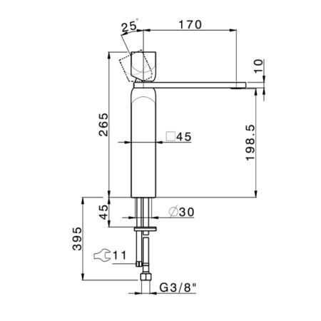 CISAL HI-RISE Смеситель для раковины на 1 отверстие, однорычажный, отделка NeroOpaco/OroSpazz 