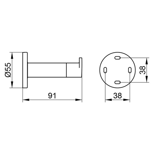Keuco PLAN Крючок для полотенца с упором для двери, скрытый крепеж в к-те цвет: хром 