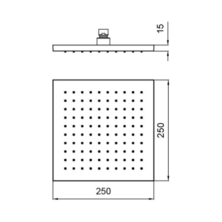 ALMAR Верхний душ 250х250 мм, 1 режим цвет золото PVD 