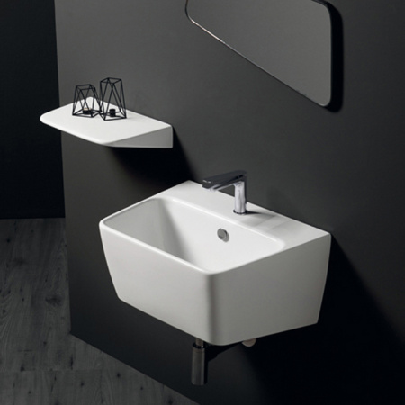 Simas Degrade Полка 40х27см подвесная с креплениями, цвет: белый 