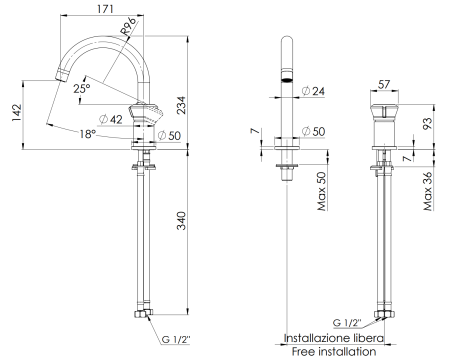 Смеситель для раковины Remer Element ET57BO, белый матовый 
