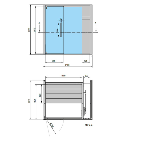 Effegibi One H Filo Сауна 214x171h217см, пристенная R.H., цвет: White Cloud 