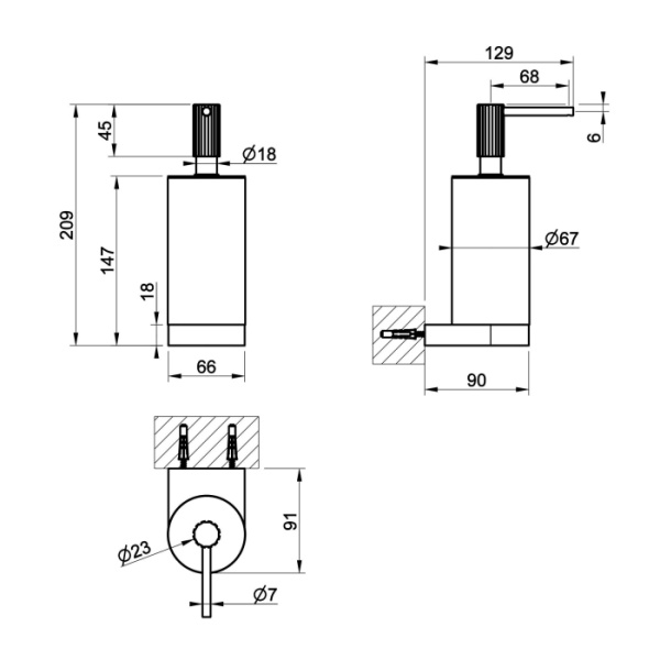 GESSI INCASTRI ACCESSORIES  Дозатор  подвесной   цвет: Copper Br. PVD /Light Smoke 