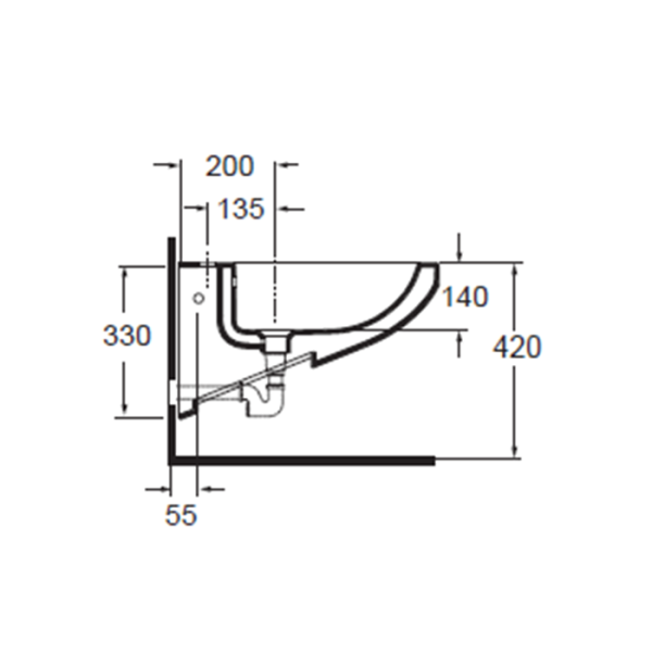 AZZURRA THIN биде подвесное 56х36х33см с 1 отв. под смеситель, цвет белый+крепеж KIT2000TU 