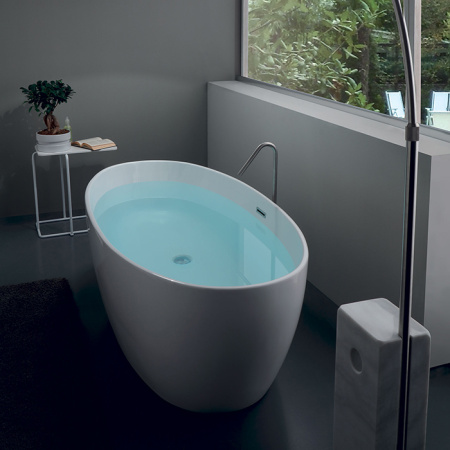 KERASAN Flo Ванна свободностоящая акриловая  170х82х58см в комплекте со сливом Clic-clac, цвет белый 