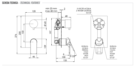 Смеситель для душа Remer Infinity I95 