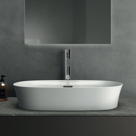 Ideal Standard Ipalyss Раковина 600х380хh120 мм, накладная, овальная, без отв. под смес., с крепежом, шаблоном, покрытие: Diamatec® цвет: белый глянец 