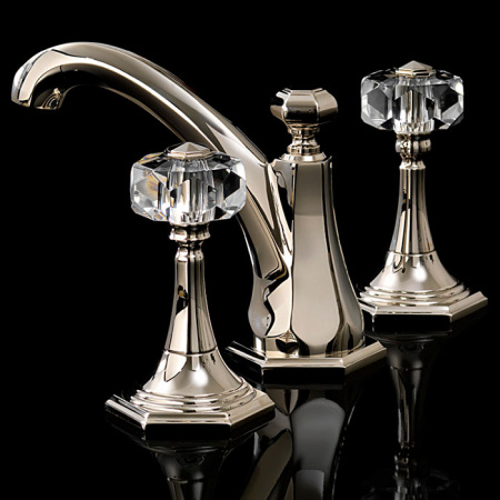 Devon&Devon Excelsior Gemstone Смеситель для раковины на 3 отв., донный клапан. Цвет: блестящий никель. 