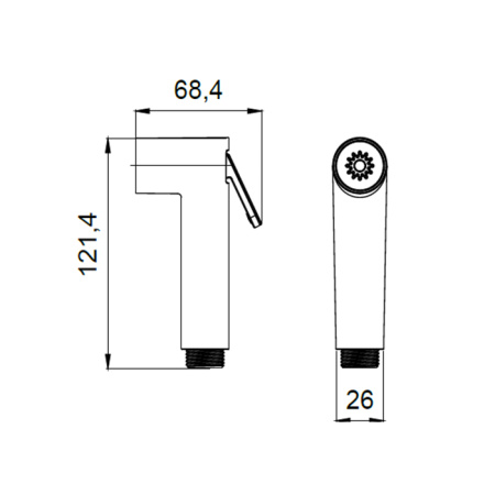 ALMAR Лейка для гигиенического душа металлическая, цвет черный металл брашированный PVD 