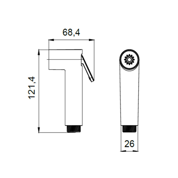 ALMAR Лейка для гигиенического душа металлическая, цвет черный металл брашированный PVD 
