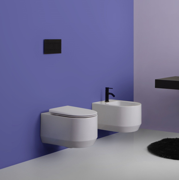 White Ceramic Tao, подвесное биде c крепежом, 53x38x30,5h см, цвет белый глянцевый 