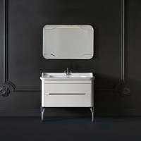 Kerasan Waldorf Комплект мебели с ножками ХРОМ, с 1 ящиком и 1 дверцей, 100см, Цвет: матовый белый