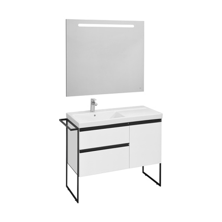 Roca DOMI Тумба подвесная 985x453x515 мм. для раковины 1000 мм, с 2 ящ. и 1 дверкой, левый, белый глянец (только для 7.3270.M.B00.4 - импорт) 