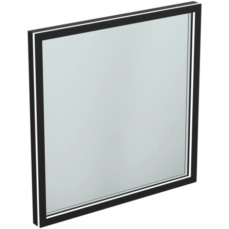 Ideal Standard Conca Квадратное зеркало в черной раме 60 см, диаметральная светодиодная подсветка neutral 
