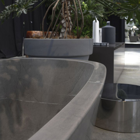 Antonio Lupi Baia Ванна отдельностоящая 185х90х50 см с д/клапаном (хром), без перелива, без сифона, мат-л : нат.камень, цвет: Pietra Stone Grey 