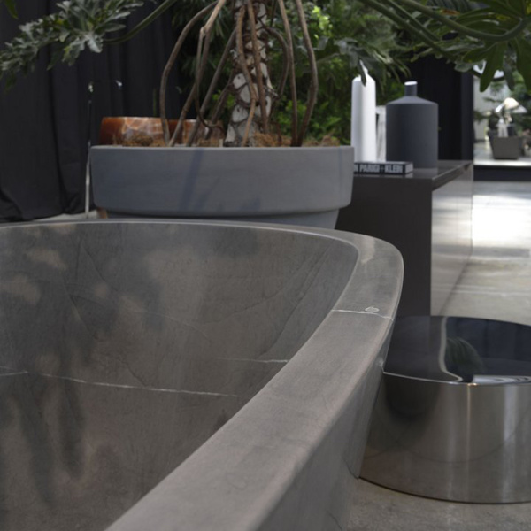 Antonio Lupi Baia Ванна отдельностоящая 185х90х50 см с д/клапаном (хром), без перелива, без сифона, мат-л : нат.камень, цвет: Pietra Stone Grey 