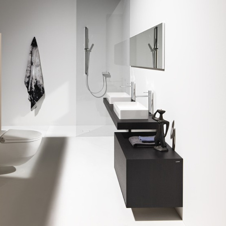 LAUFEN BOUTIQUE Тумба под раковину 900x500x430 мм., 1 ящик, с отверстием для раковины по центру, цвет темный дуб 