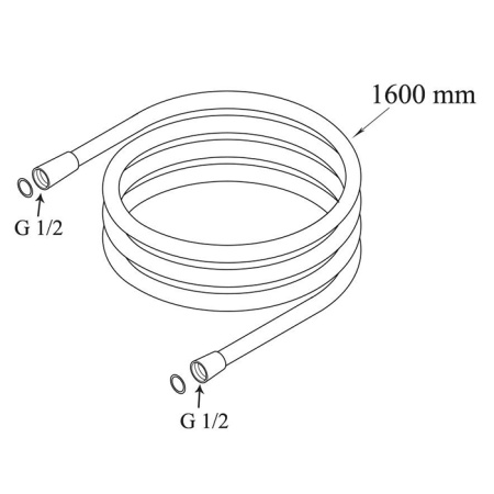 Duravit шланг 1600 мм с защитой от перекручивания, черный матовый (Спец.цена из наличия) 