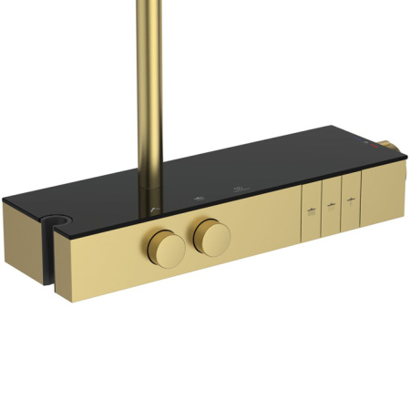 Ideal Standard Ceratherm Solos Душевая стойка, термостат, верхний душ 30см, руч.душ 13см, шланг 175см, цвет: PVD Brushed Gold 