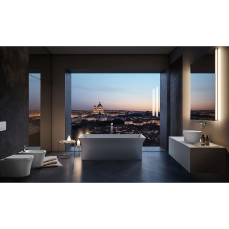 Ideal Standard La Dolce Vita Смеситель для ванны, напольный, ручной душ Stick, шланг Idealflex 125см, без A6133NU, цвет: хром 