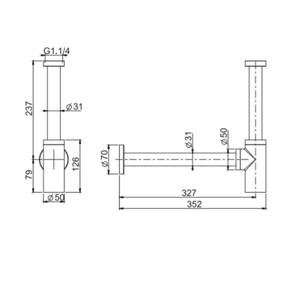 FIMA|Carlo Frattini Spillo Steel Сифон для раковины, цвет INOX 