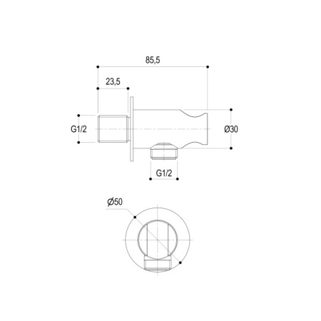Ritmonio Шланговое соединение с держателем лейки из латуни, цвет: Brushed Dark Bronze 