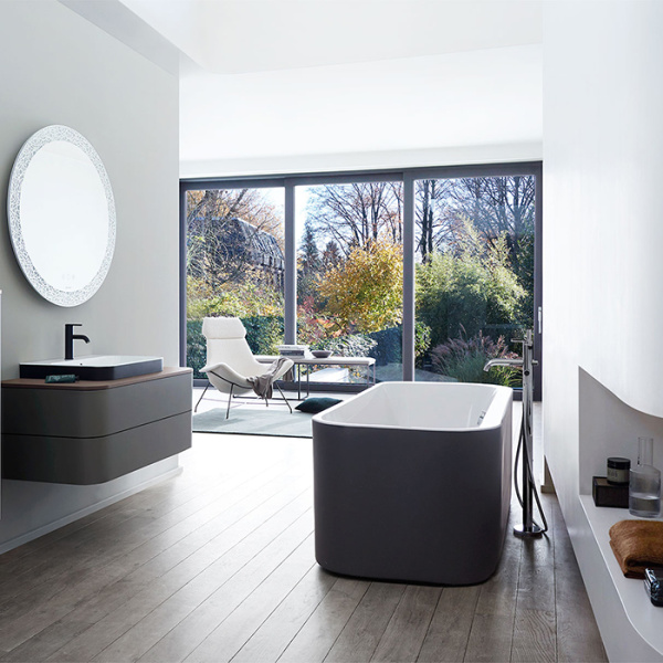 Duravit Happy D.2 Plus Ванна акриловая 1800х800мм, отдельностоящая, бесшовная панель,  цвет: graphite supermatt 