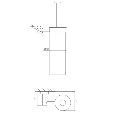 FIMA|Carlo Frattini Rotola Ёршик настенный, цвет хром 