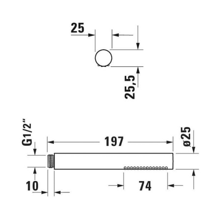 Duravit  Душ лейка цилиндр, хром глянец (Спец.цена из наличия) 